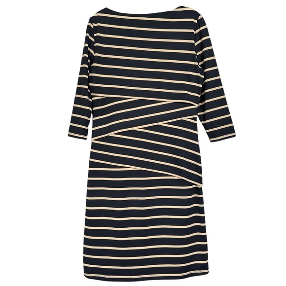 J.McLaughlin Stripe Knit Dress | Black Tan Stretch S - Picture 2 of 6